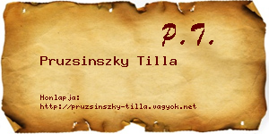 Pruzsinszky Tilla névjegykártya